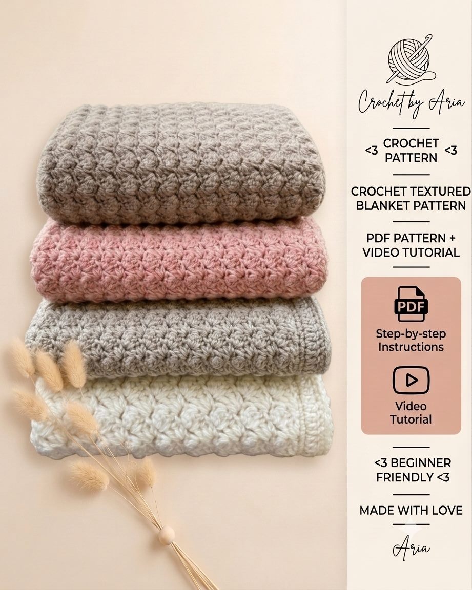 Haven Textured Baby Blanket Pattern